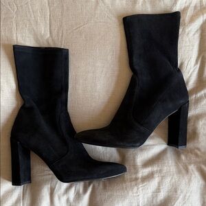 Stuart Weitzman suede black heel boot
